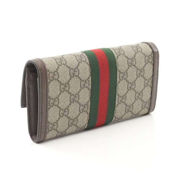 Gucci Ophidia GG Supreme Wallet Bifold Long Beige Brown Multicolor - Picture 2 of 4
